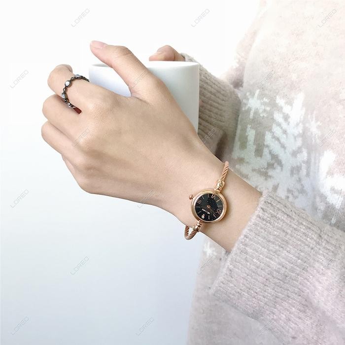 Loreo - Jam Tangan Wanita Adjustable Model Gelang / Jam Tangan Wanita Kecil Promo 