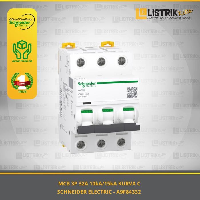 2n3v- Mcb Schneider Electric Acti9 Ic60H 3P 32A 10Ka/15Ka Kurva C - A9F84332
