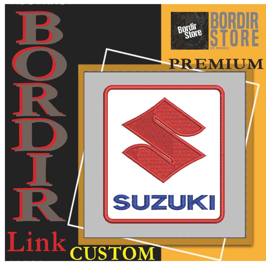 SUZUKI MOTOR LOGO KOTAK  BS-1239 PATCH BORDIR LOGO/EMBLEM