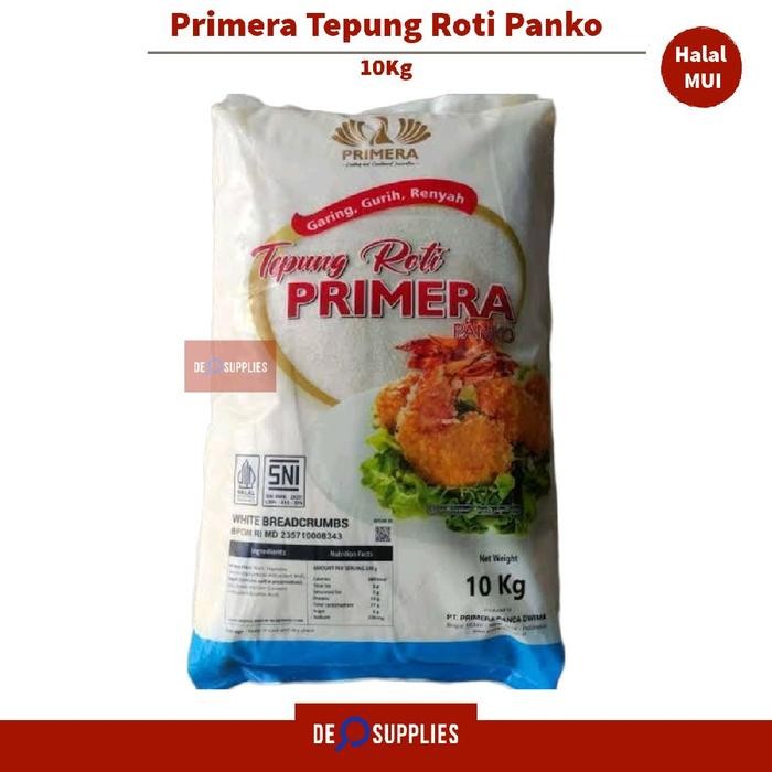 Primera Tepung Roti Panko 10kg - White Breadcrumbs Tepung Katsu Panir Crunchy Halal