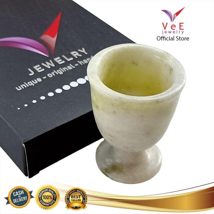 Gelas Cangkir Batu Giok China Asli -Vee Barang Antik Jadeite Jade Cina