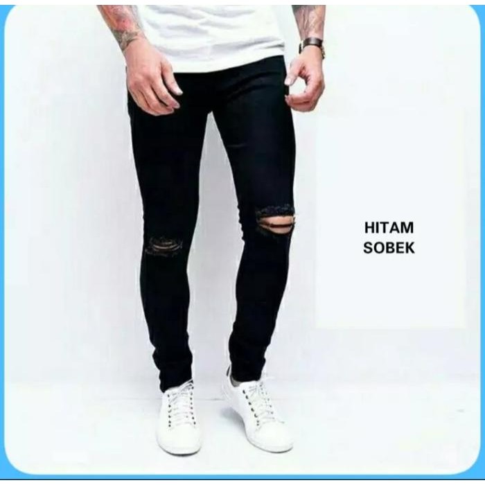 ftxr- Celana Pensil Pria Slimfit Hitam Terbaru-Ready Polos Dan Sobek //Celana Pria Pensil