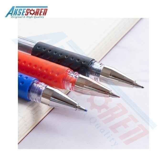 AtK34- Pulpen Gel 1 Pack Joyko Jk-100 / Bolpoin / Pena Warna Hitam Biru Merah