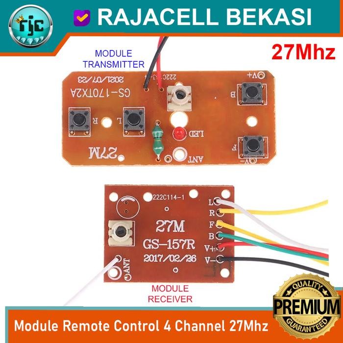 Hobi3s- Module Pcb Mainan Rc Remot Kontrol Universal 27Mhz 4Ch Gs-170Tx Gs157R