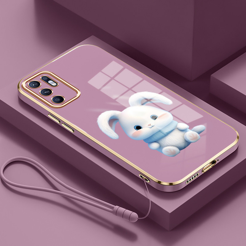 Casing Untuk OPPO Reno 6 4G Reno 6 5G Case Casing HP Softcase Tali gantungan berlapis silikon mewah 