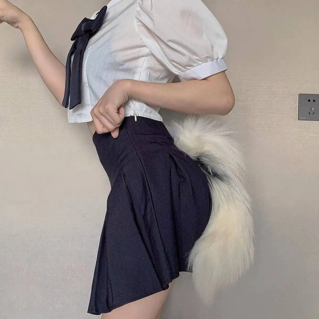 Handmade Long Tail Animal Cartoon Show Cos Performance Prop Women'S Maid Cat Cosplay Simulation Fox