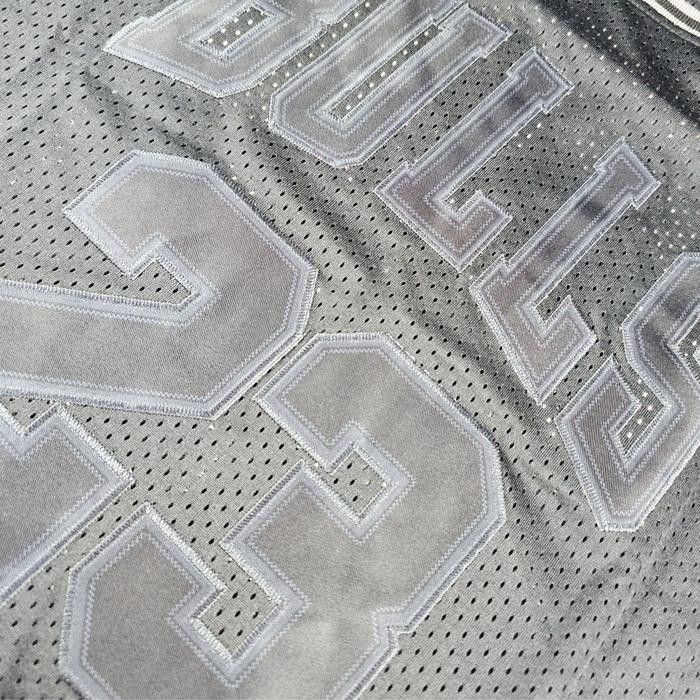 BORDIR Jersey Retro Jordan Black Tonal Bulls Baju Basket Classic