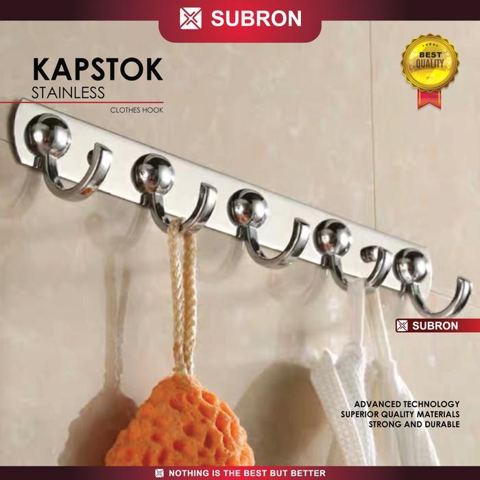 Subron Kapstok Hanger Stainless Steel 5 Kait 5 Pilihan Model