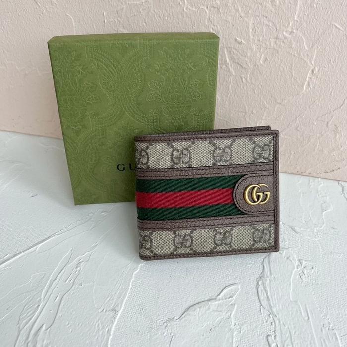 Brandluxid GG ophidia bifold wallet in beige/ebony 8cc+2bill compartments