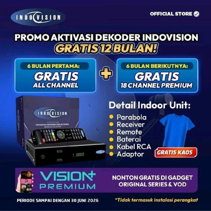 Best Seller Stb/Receiver Indovision - Gratis Paket Indovision All Channel 6 Bulan Dan 18 Channel