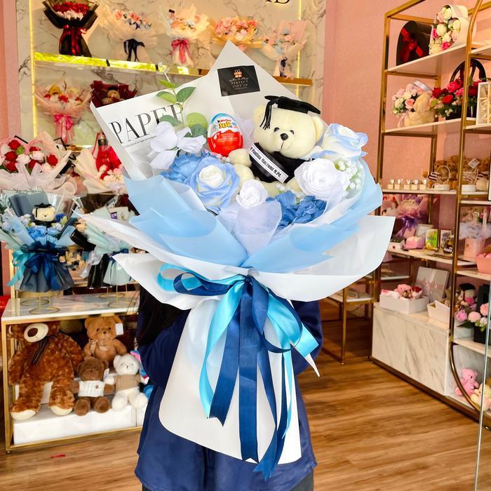 BUKET BONEKA WISUDA / BUKET BUNGA ARTIFICIAL / BUKET BUNGA WISUDA SNACK
