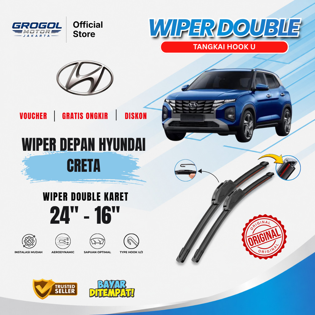Wiper Hyundai Creta Dual Kaca Depan Mobil