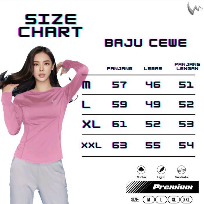 PROMO Winstorm Lengan Panjang Cewe Baju Olahraga Wanita Premium Muslim Dewasa Kaos Badminton