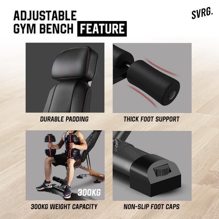 Svrg. Adjustable Gym Bench Kursi Fitness & Gym Bench Press