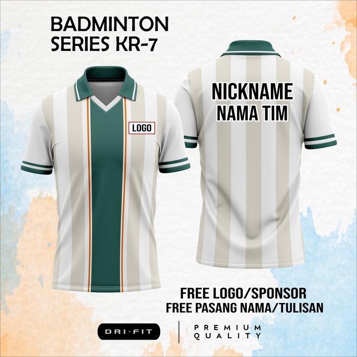 TERBARU JERSEY KAOS POLO BADMINTON BULUTANGKIS GOLF KR7 - BISA SATUAN CUSTOM