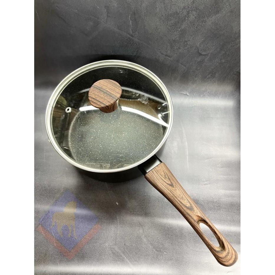 Sauce Pan Panci Susu Medical Stone Anti Lengket Non Stick Hitam - 18cm