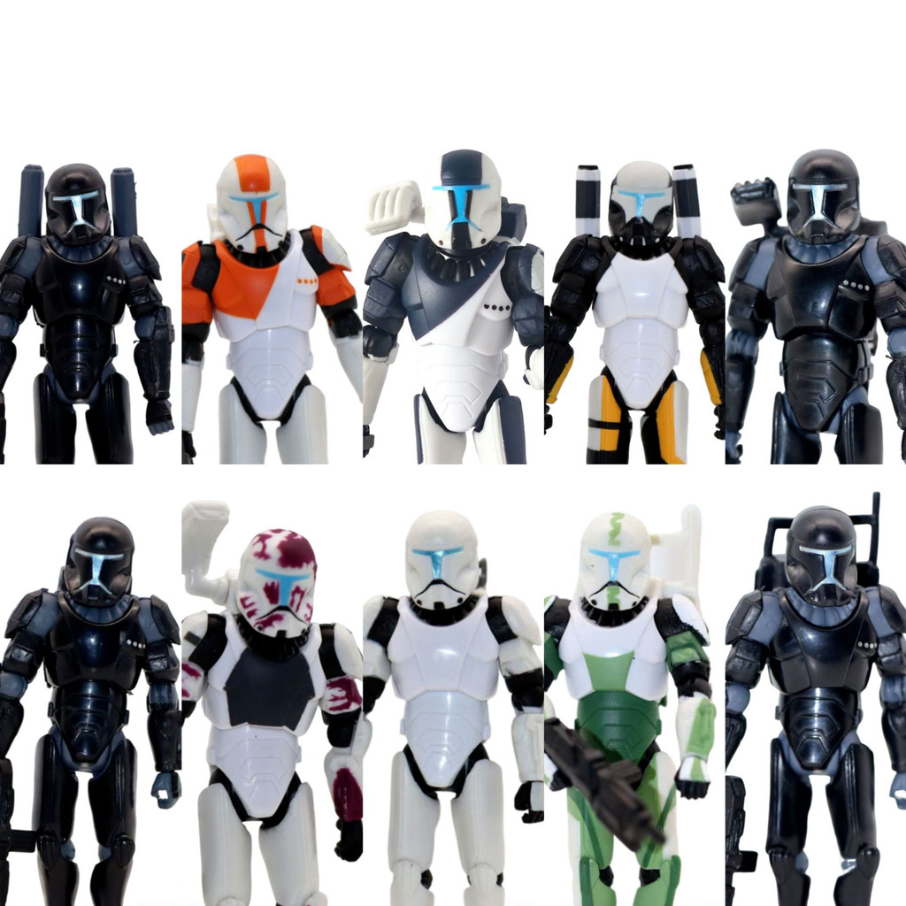 Lot Star Wars Clone Wars Commando FI Skirata Fixer Boss Scorch Sev Omega Squad 3.75" Loose Action
