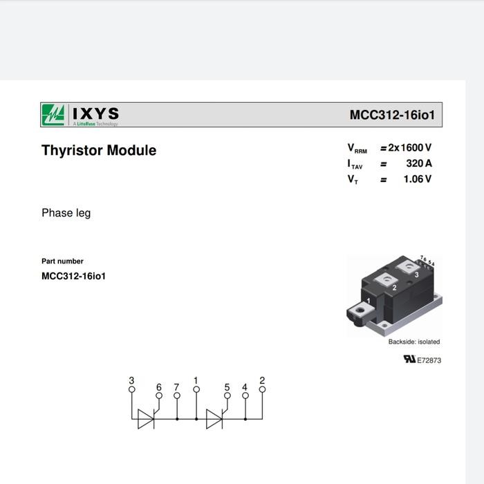 THYRISTOR MODULE MCC312-16I01 MCC312-IO1 MODULE THYRISTOR