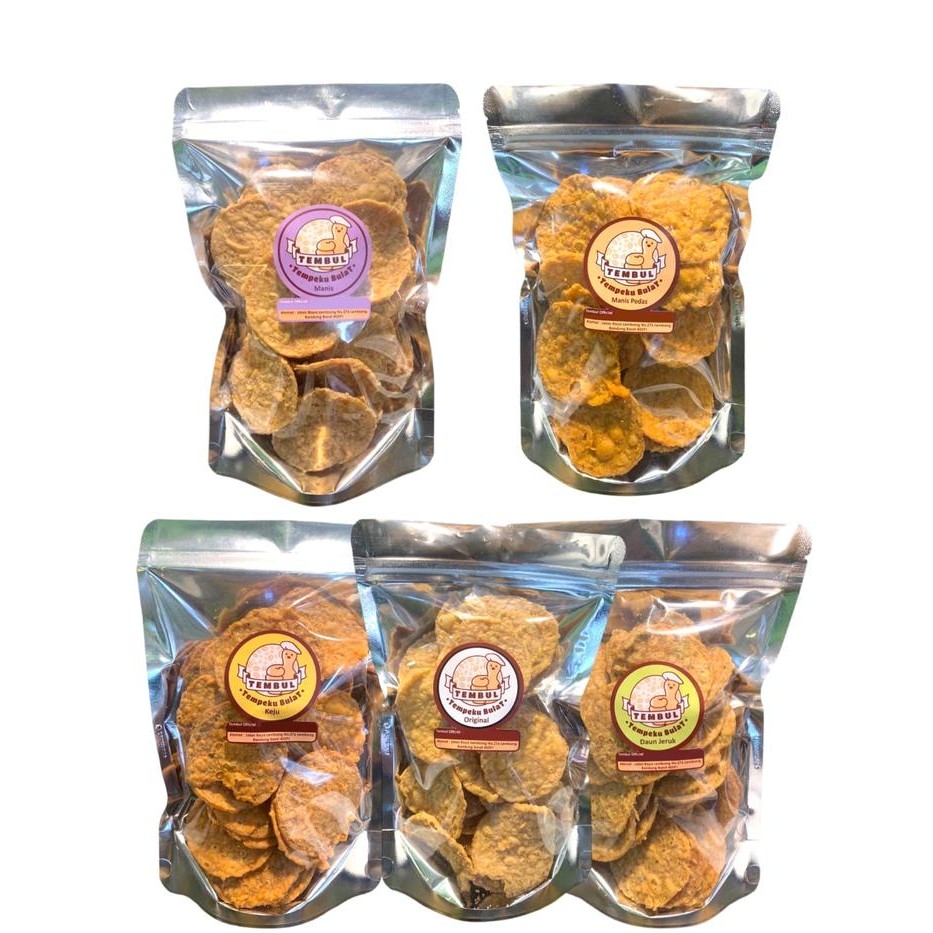 

HOT PROMO KERIPIK TEMPE TEMBUL 5 PCS BERAT 250 GR