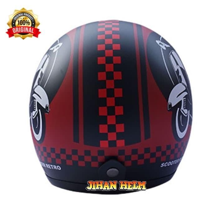 Helm Bogo / Helm Bogo Dewasa / Helm Bogo Retro Jm Garage Red Doff
