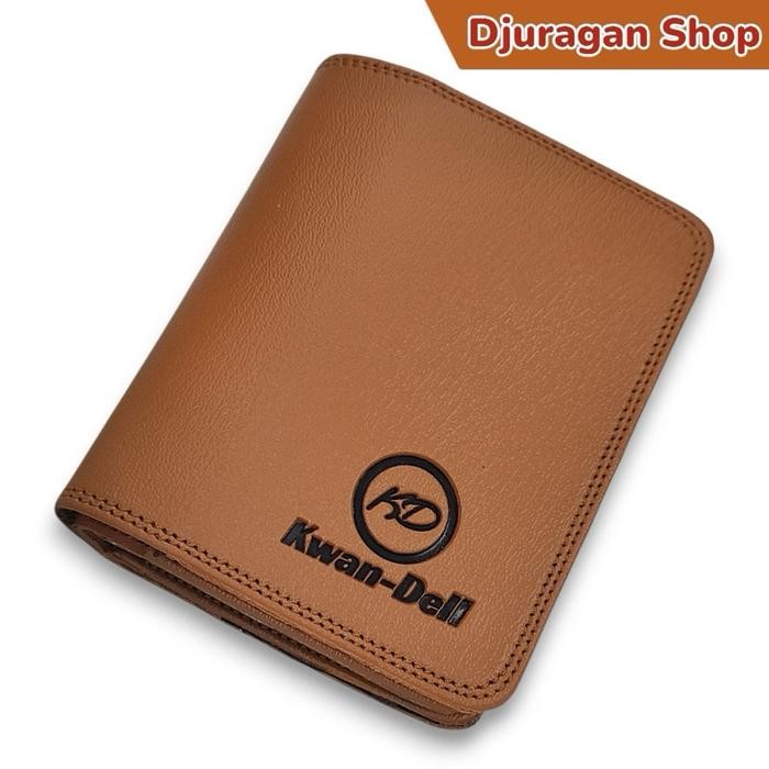 Dompet Lipat Kulit Sintetis Pria Cowok dan Wanita Model Buku Standar Berdiri 8 Slot Kartu 2 Slot