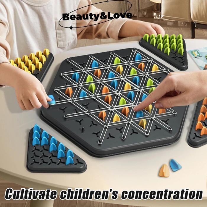 Chain Triangle Multiplayer Puzzle Board Game Puzzle Segitiga Catur Rantai Geometris Training Family