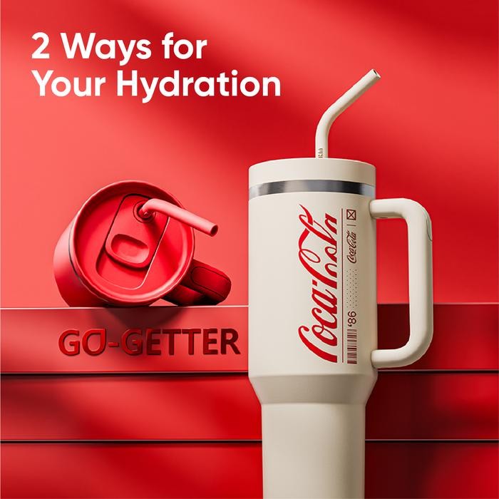 GERM COCA-COLA EXCLUSIVE TRAVEL TUMBLER WITH HANDLE BESAR 1200ML STAINLESS 316