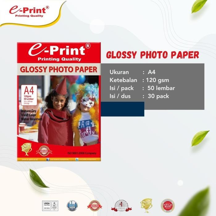 

Pilihan- E-Print Glossy Photo Paper A4 120Gsm