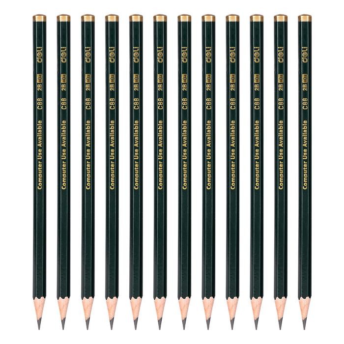 

Deli Graphite Pencil / Pensil Kayu 2B 12pcs/Pack Mudah Diraut EC88 Stationery