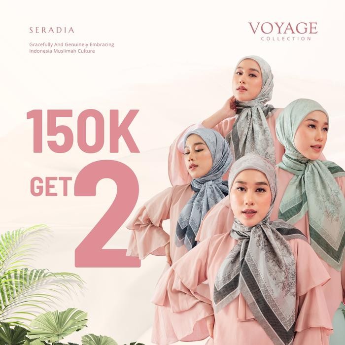 TERMURAH Seradia Hijab Segi Empat Voyage Hello Kitty Collection READY STOCK