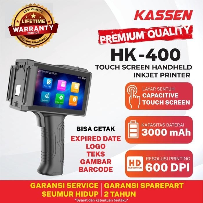 

HANDHELD PRINTER KASSEN HK400 HK-400 EXPIRED DATE TOUCHSCREEN