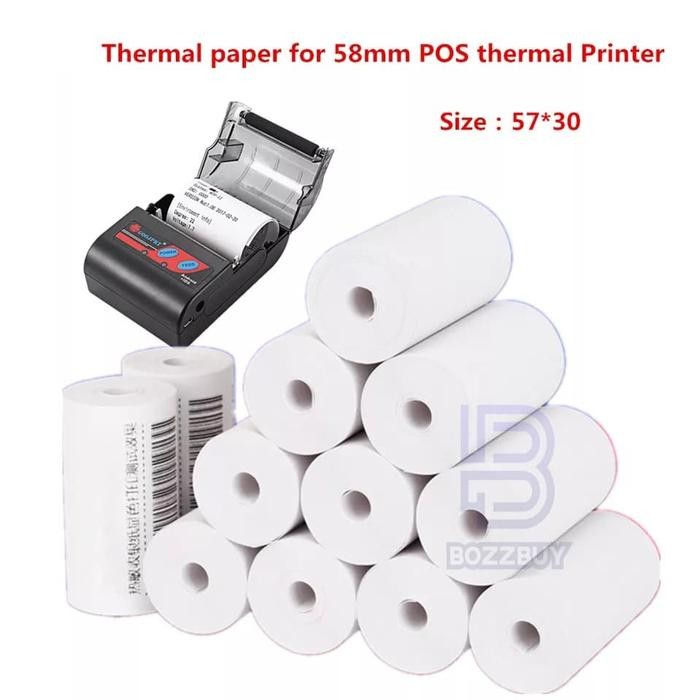 

Kertas Printer Thermal Kertas Struk Kasir 58X30Mm Isi 100 Roll
