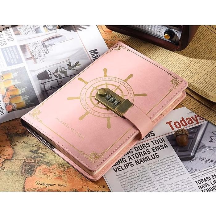 

Terlaris! Buku Agenda Catatan Kerja Binder Jurnal Harian Notebook Klasik Retro Lock A5