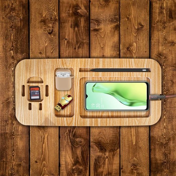 

Bisa E-Katalog! Wooden Tray Desk Iphone Organizer Tempat Alat Tulis Pensil Handphone