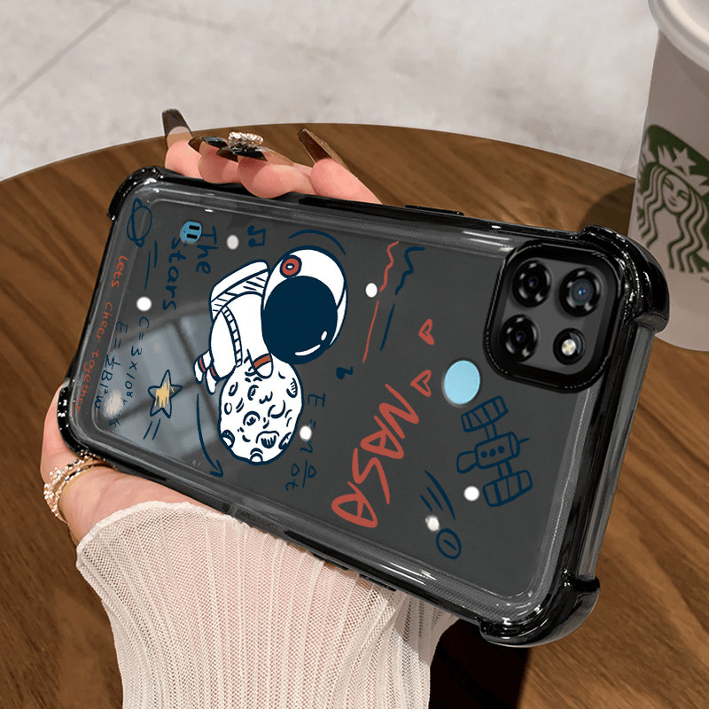 Casing Hp untuk Realme C21Y Realme C25Y C21 C15 Case Silikon Casing Astronot Departemen Matematika p