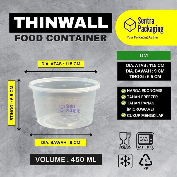

Thinwall Bulat 450ml / Mangkok Plastik / Cup Salad /Packaging DM -DUS