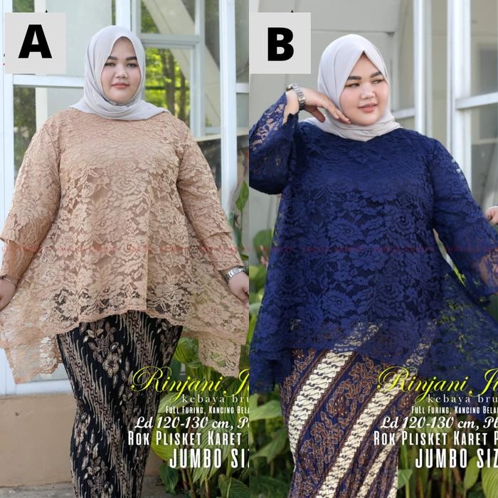 Atasan Kebaya Brokat Rinjani Jumbo / Kebaya Jumbo Brokat Aneka Warna