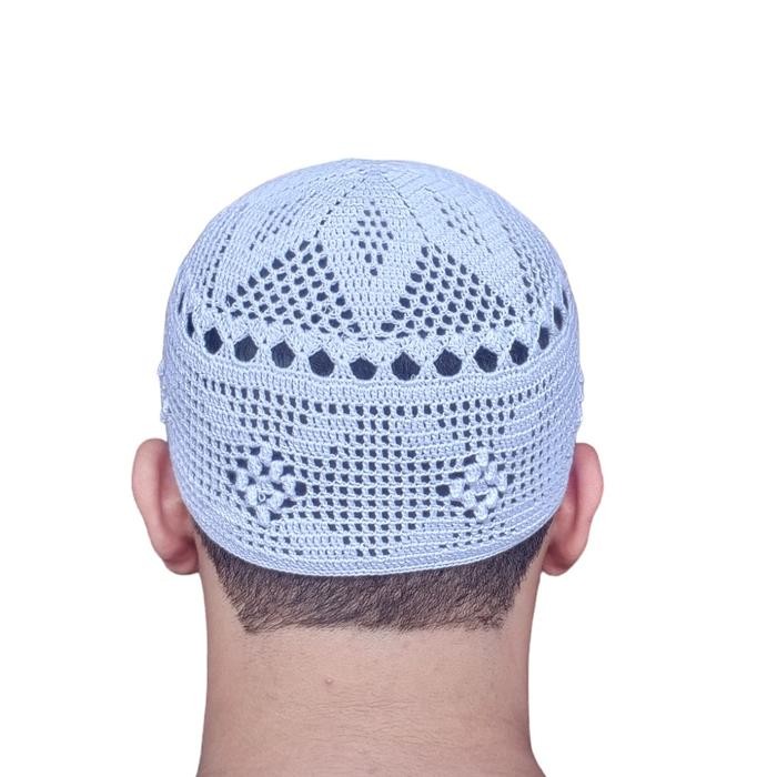 Peci Rajut Madinah Al Muzzammil Motif#3 Dewasa Haji Muslim Kopiah Dewasa