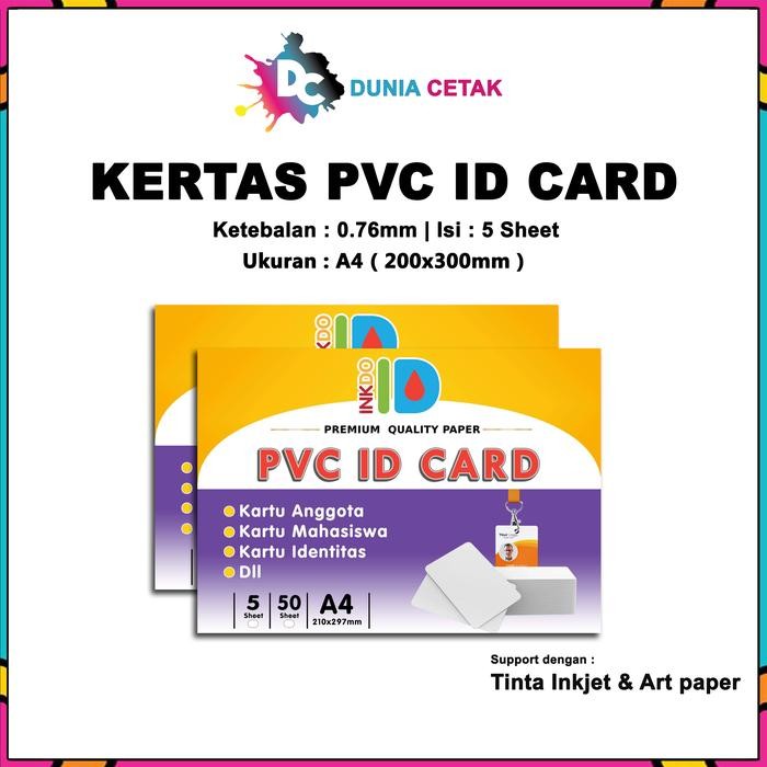 

New Kertas PVC Bahan ID Card Instan A4 isi 5 Lembar