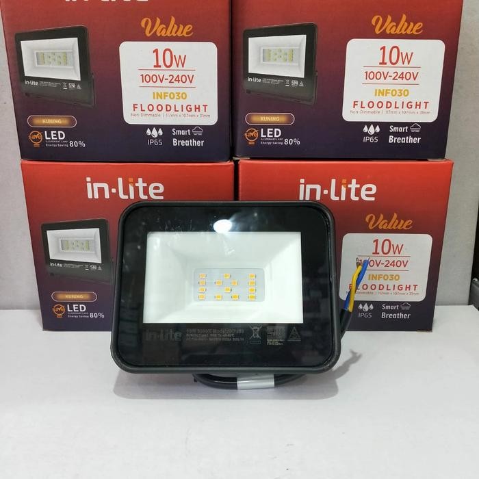 Terbaik Lampu Sorot Led In-Lite 10 Watt/Lampu Tembak 10 Watt Cahaya Kuning 100% Ori