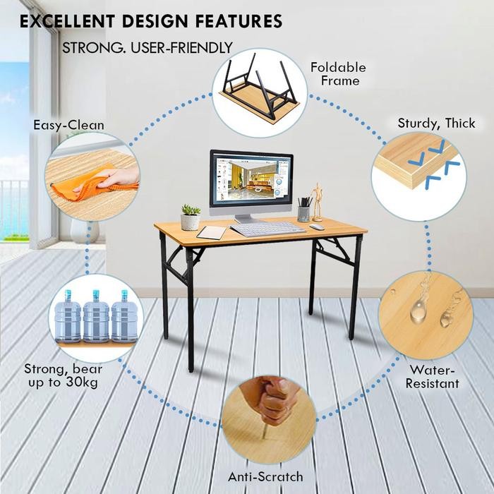 Ak [Cod] Flipper Table Meja Makan Lipat Set Koper Camping Outdoor Portable Meja Lipat Meja Lipat