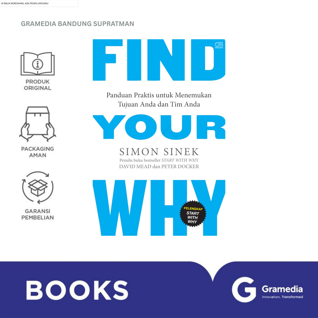 Gramedia Bandung Supratman | FIND YOUR WHY | Buku Self Improvement / Self Help Best Seller | Buku Se