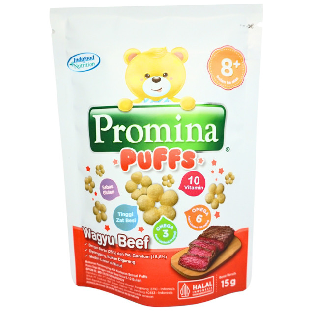 

S32797 PROMINA PUFFS WAGYU BEEF SNACK BAYI 15GR MAJU BERSAMA (20250910)