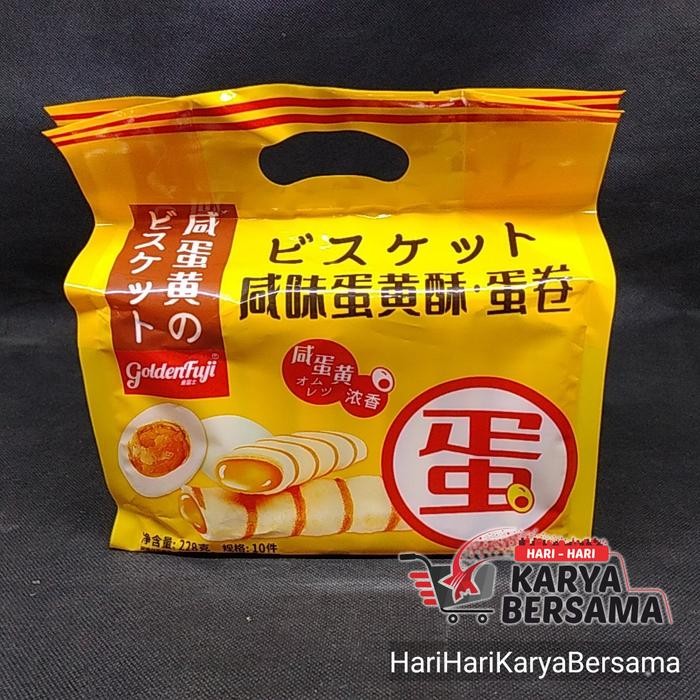 

BISKUIT SNACK GUANDONG GOLDEN FUJI SALTED YOLK CAKE EGG ROLL 228GR