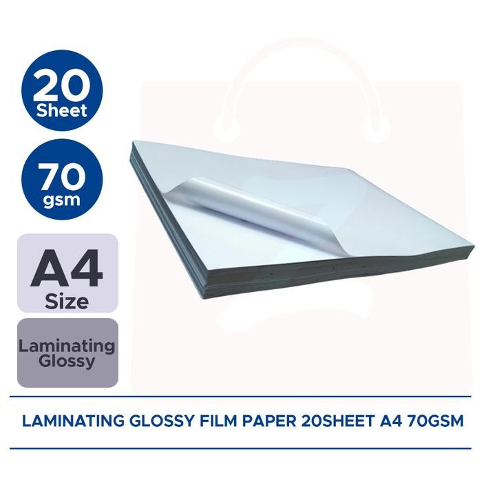 

Kertas Foto Laminating Glossy Film Paper 20sheet A4 70 gsm