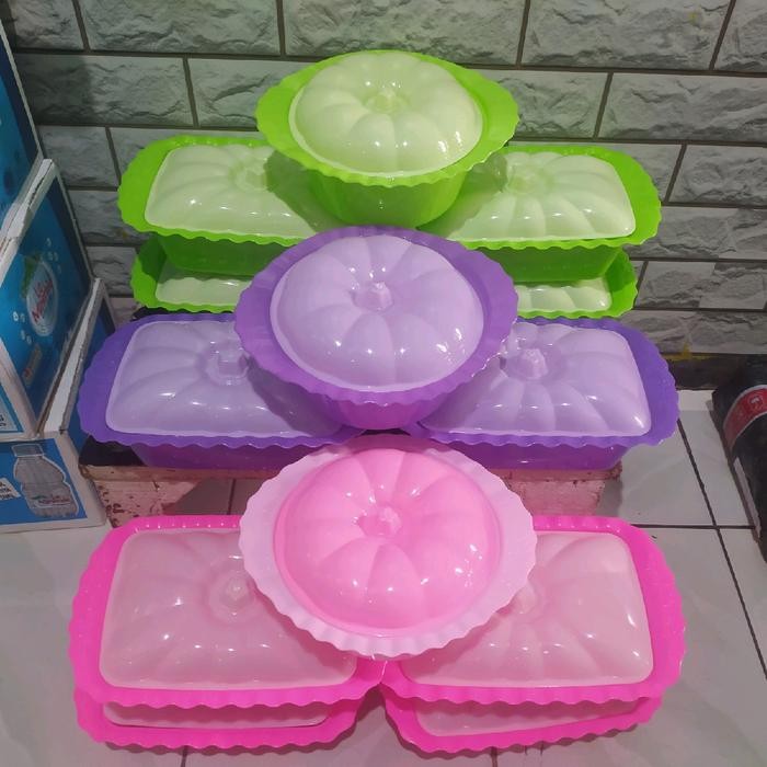 Wadah Prasmanan Isi 3 Set Plastik Dengan Tutup