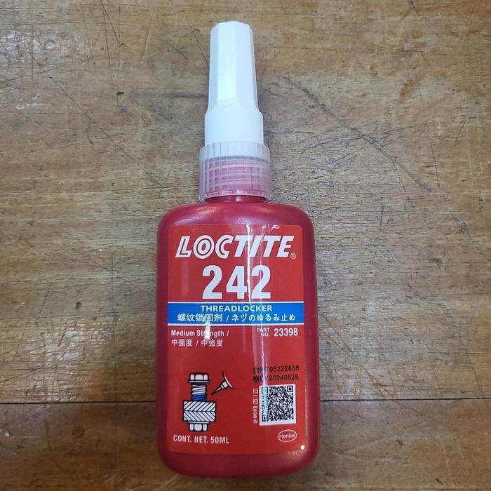 Ready Loctite 242 Biru Medium Strength / Lem Baut / Threadlocker Blue 50 ml