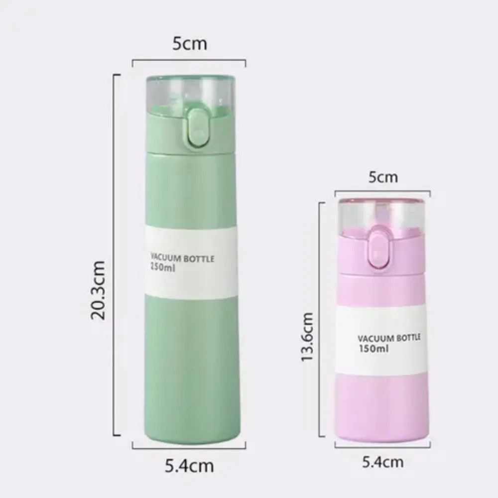 150/250Ml Mini Thermos Cup Leak-Proof Fashion Thermos Insulated Cup With Straw Portable One-Button