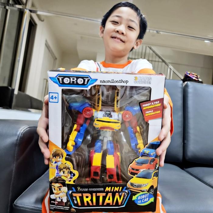 Spryz Toys Id - Tobot Tritan Mainan Robot Tritan 3In1 Uk 28Cm Mainan Mobil Mobilan
