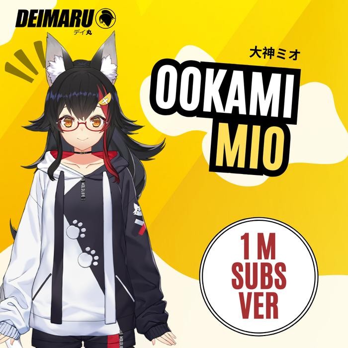 Jaket Cosplay Hoodie Ookami Mio Hololive 1 Million Subs Anime Unisex best seller